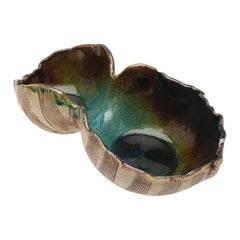 Scandinavian Modern Unusual Hand Built Double Bowl by Artist Bengt Berglund