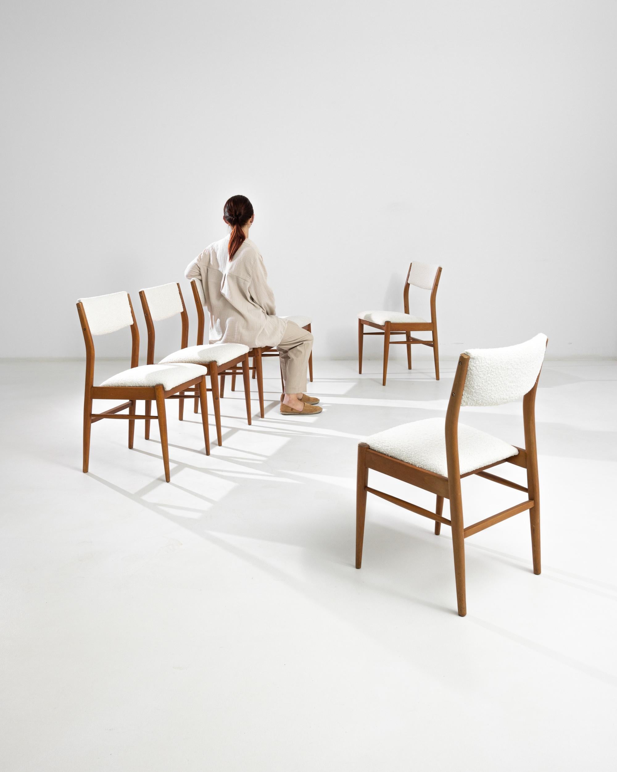 Polish Scandinavian Modern Upholstered Dining Chairs, Set of Six