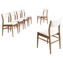 Scandinavian Modern Upholstered Dining Chairs, Set of Six