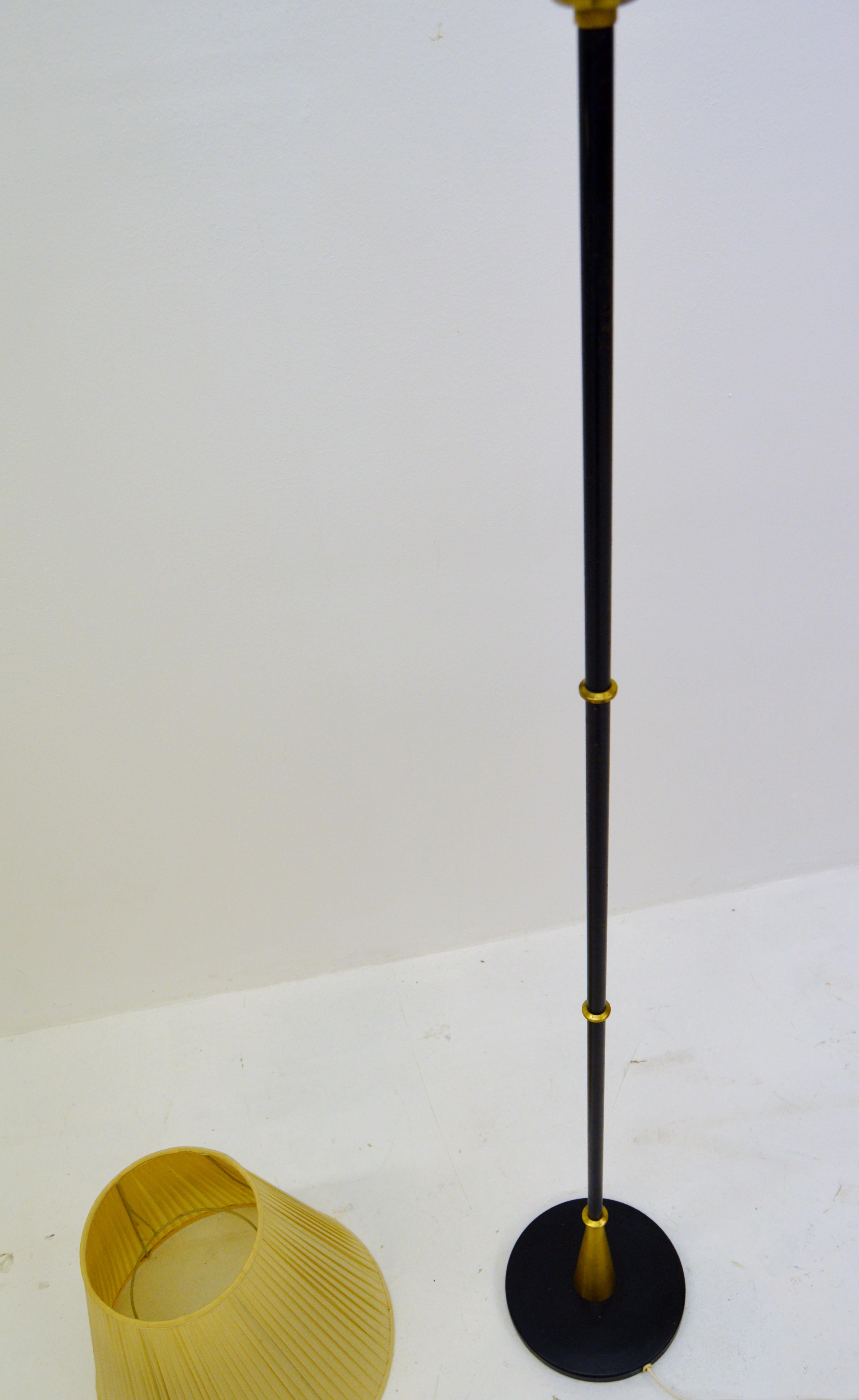 Mid-Century Modern Scandinavian Modern Uplight Floor Lamp with Brass Designed by Einar Bäckström For Sale