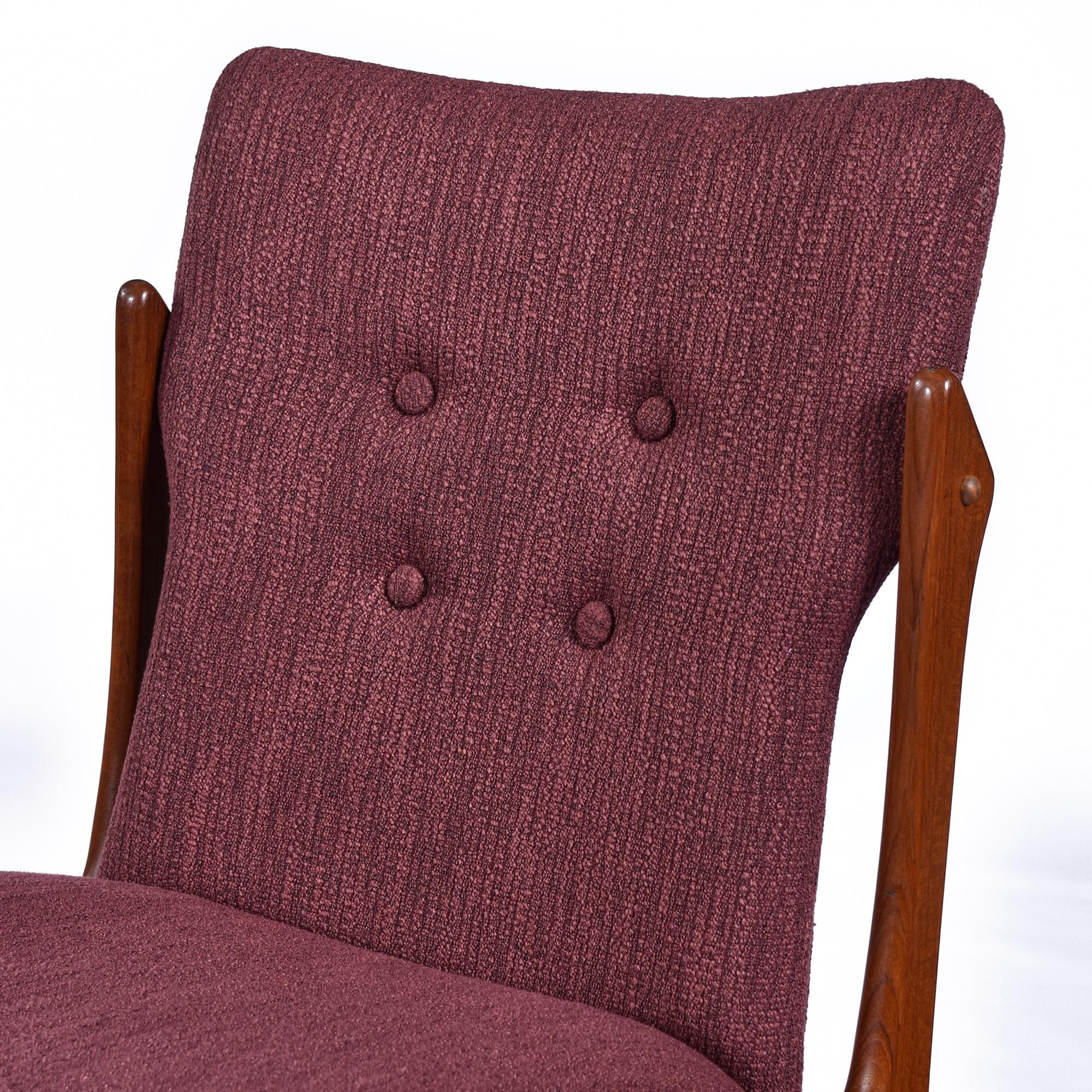 Fabric Scandinavian Modern Vamdrup Stolefabrik Solid Teak Danish Dining Chairs Set of 6 For Sale
