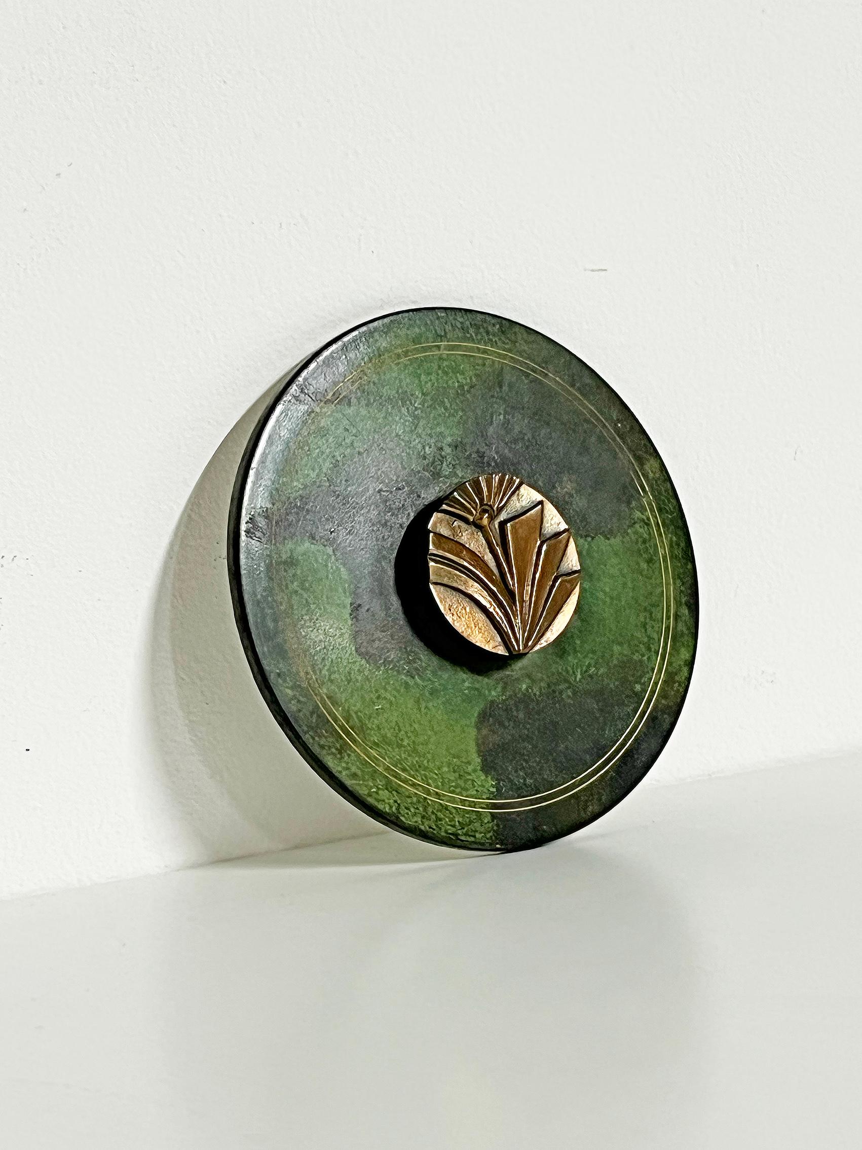Miroir de coiffeuse scandinave moderne en bronze et laiton, Suède vers les années 1940 Bon état - En vente à Örebro, SE
