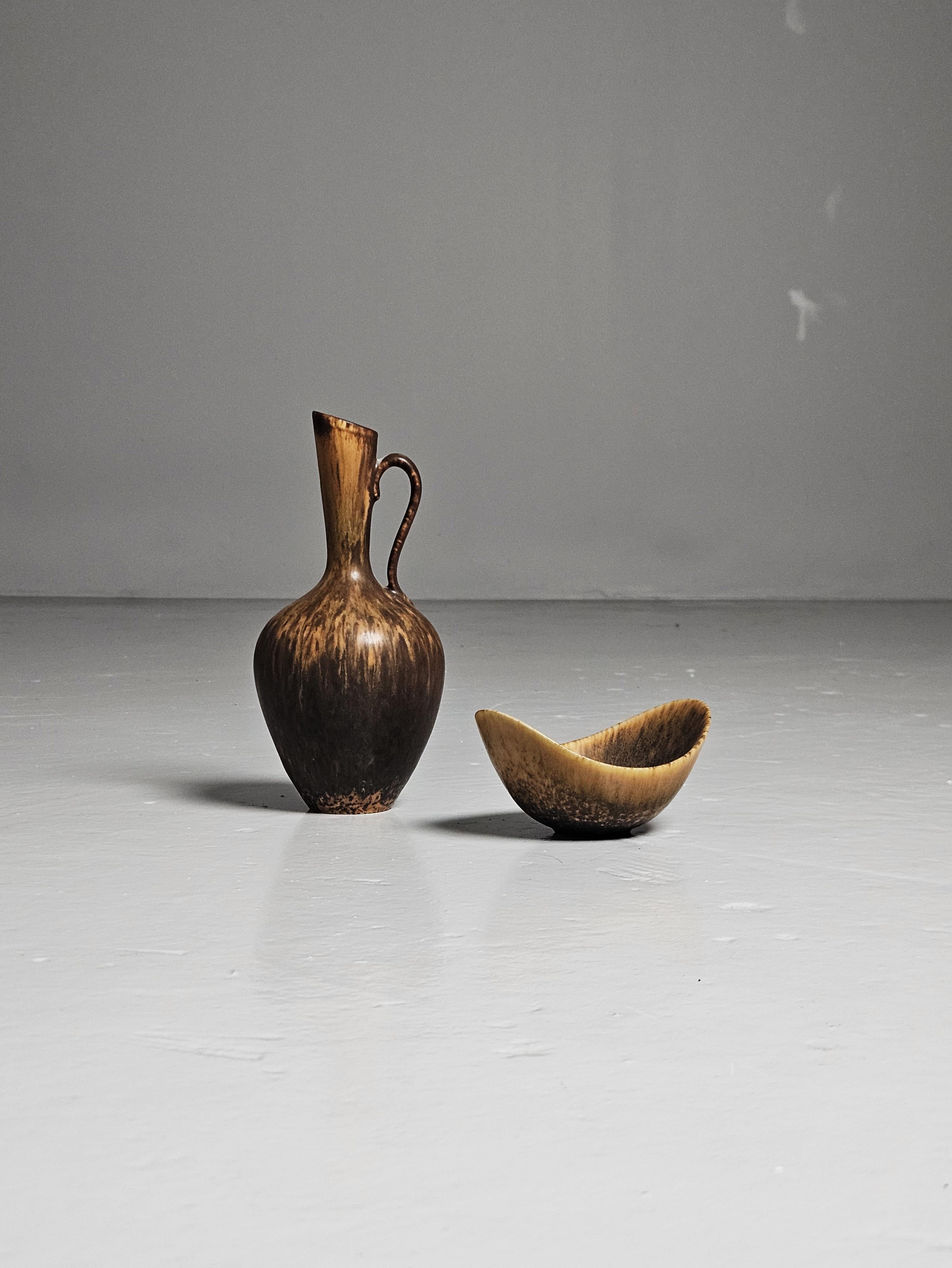 Scandinavian Modern Scandinavian modern vase and bowl by Gunnar Nylund for Rörstrand, Sweden, 1950s For Sale