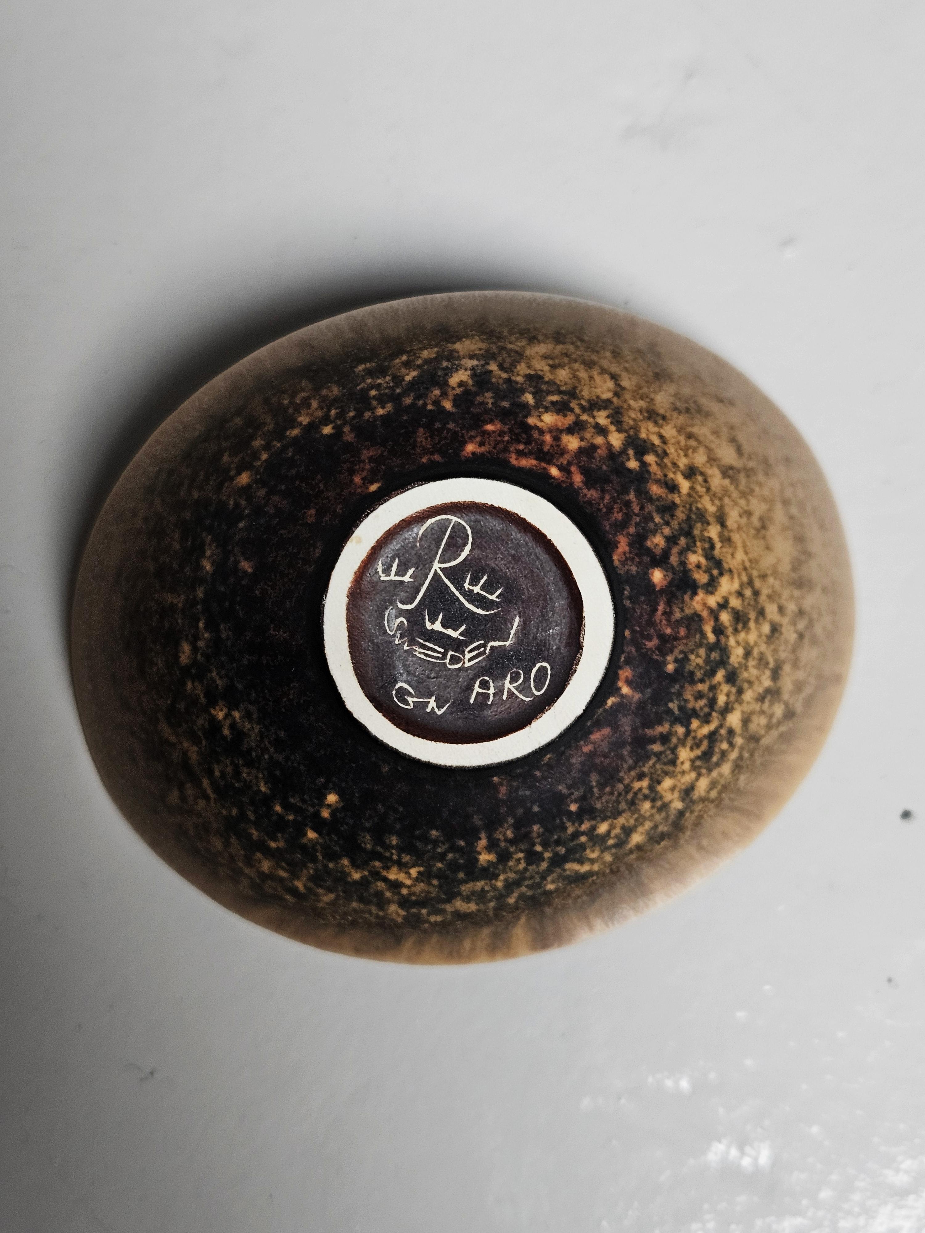 Grès porcellanato Vaso e ciotola moderni scandinavi di Gunnar Nylund per Rörstrand, Svezia, anni '50 in vendita