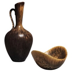 Scandinavian modern vase and bowl by Gunnar Nylund for Rörstrand, Sweden, 1950s