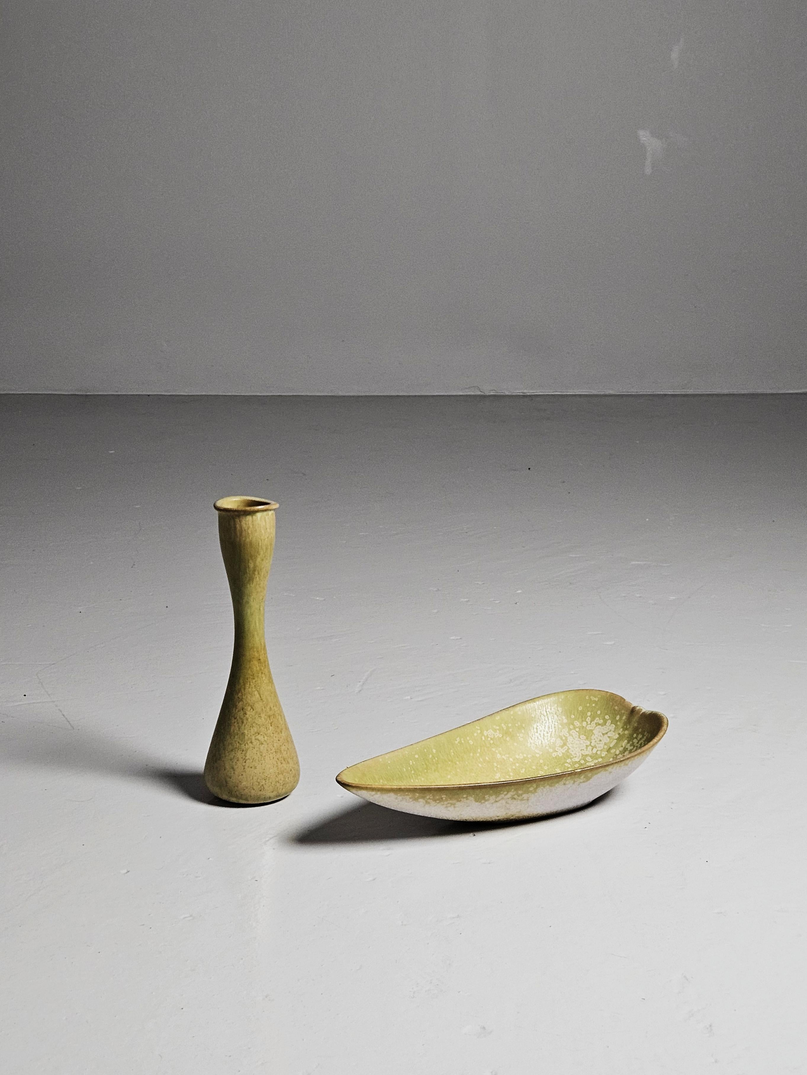 Vase und Schale der skandinavischen Moderne von Gunnar Nylund, Rörstrand, Schweden, 1950er Jahre (Skandinavische Moderne) im Angebot