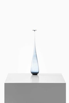 Jarrón de cristal de estilo moderno escandinavo, de Nils Landberg, 1964