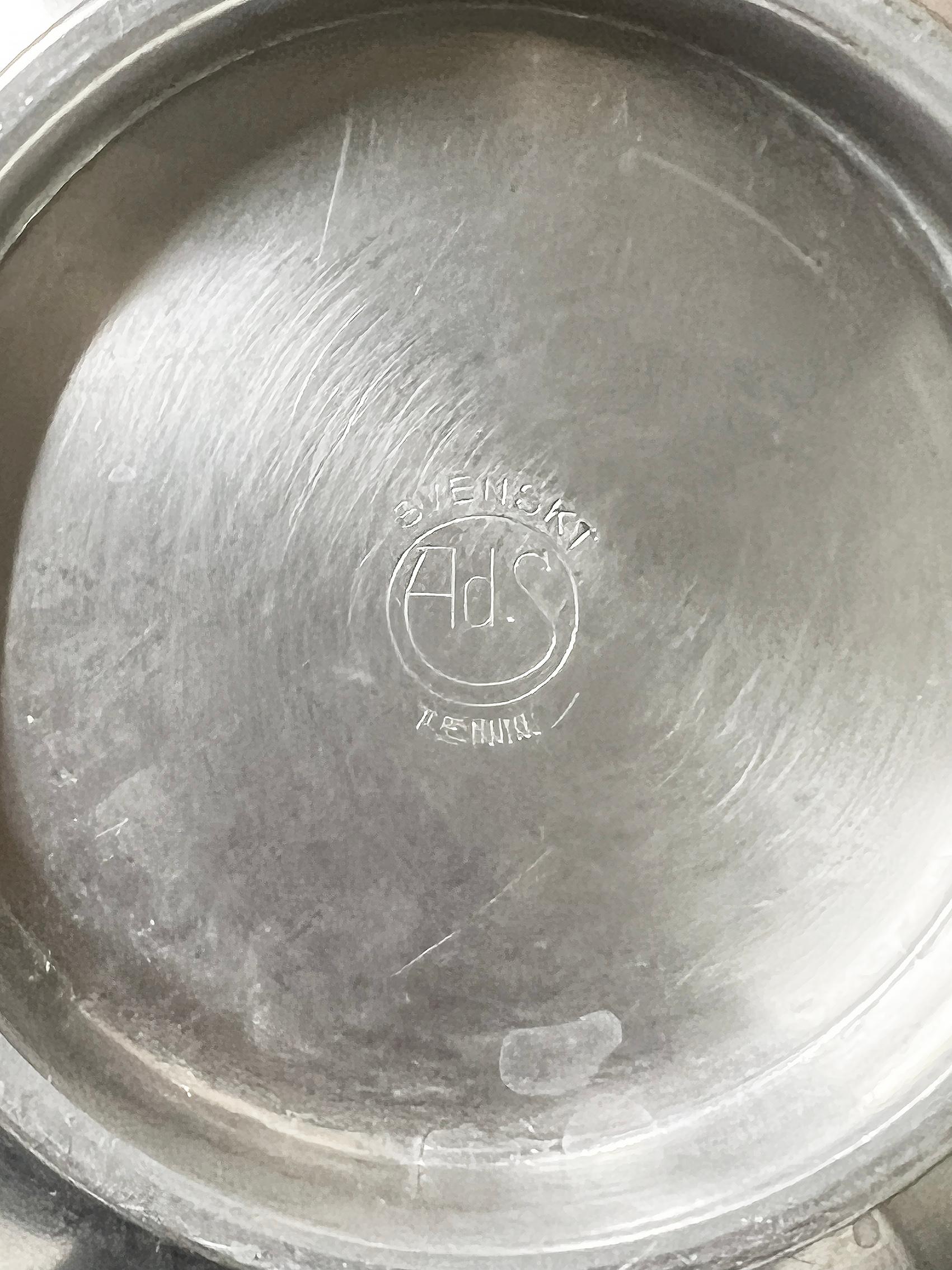 Scandinavian Modern Vase in Pewter, AD.S ca 1930-40's For Sale 2
