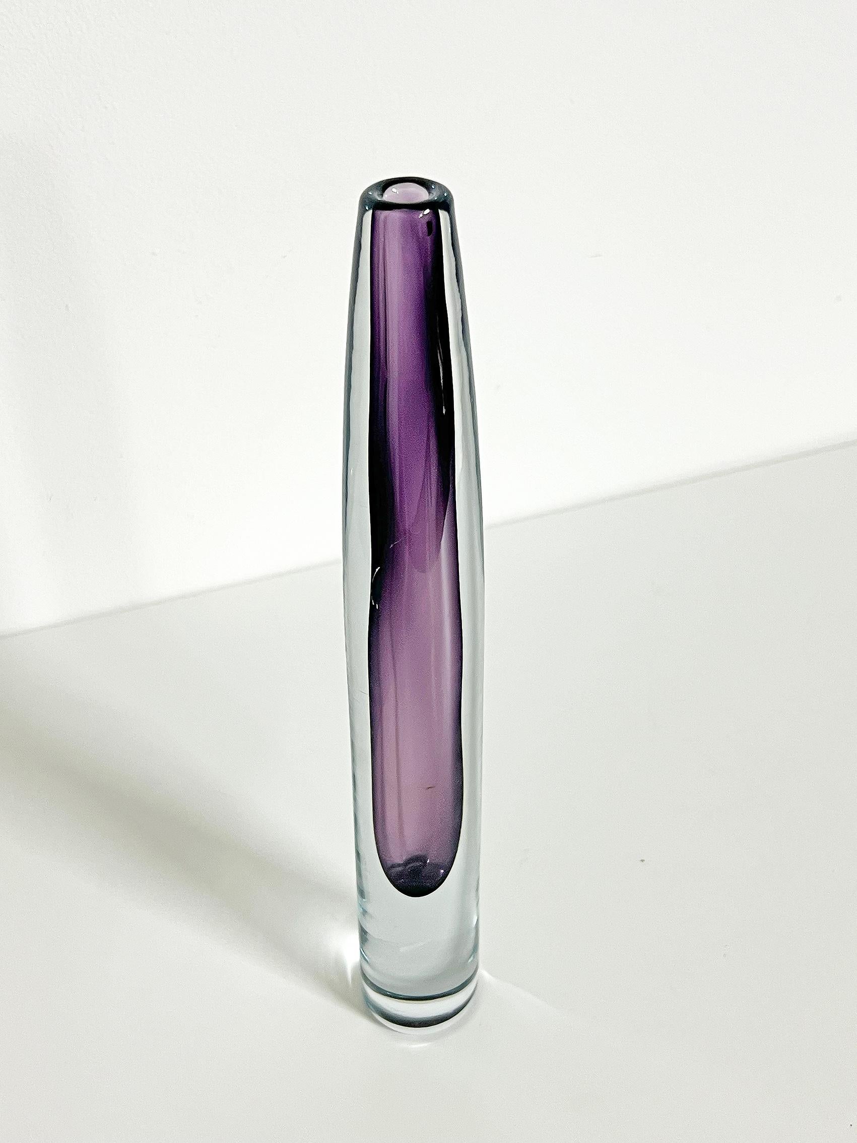 Mid-Century Modern Scandinavian Modern Vase in Purple by Gunnar Nylund for Strömbergshyttan -1950's For Sale