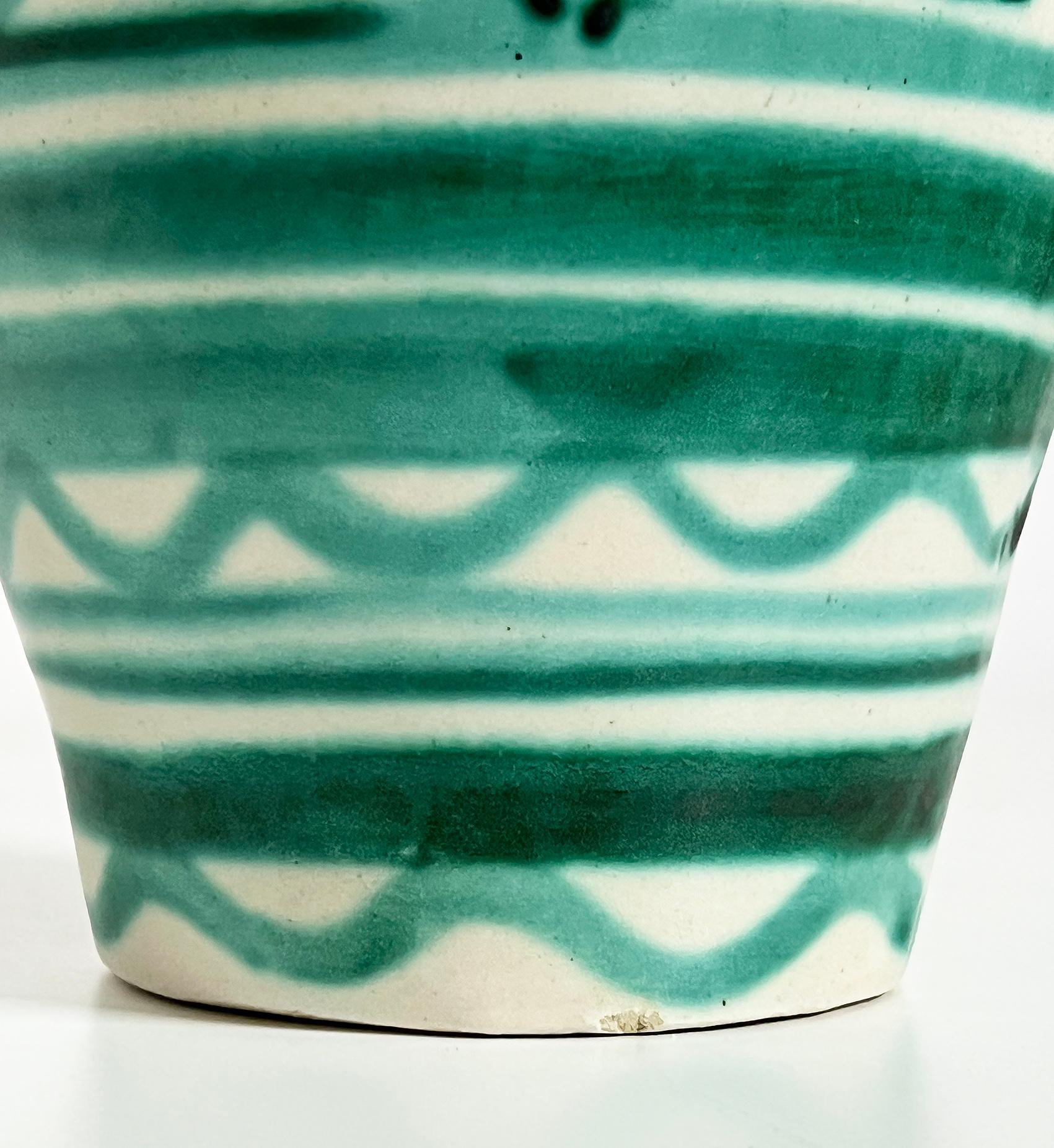 Ceramic Scandinavian Modern Vase, Kupittaan Savi Åbo, Finland ca 1940's For Sale