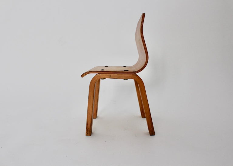 Scandinavian Modern Vintage Birch Plywood Children Chair 1950s For Sale At 1stdibs