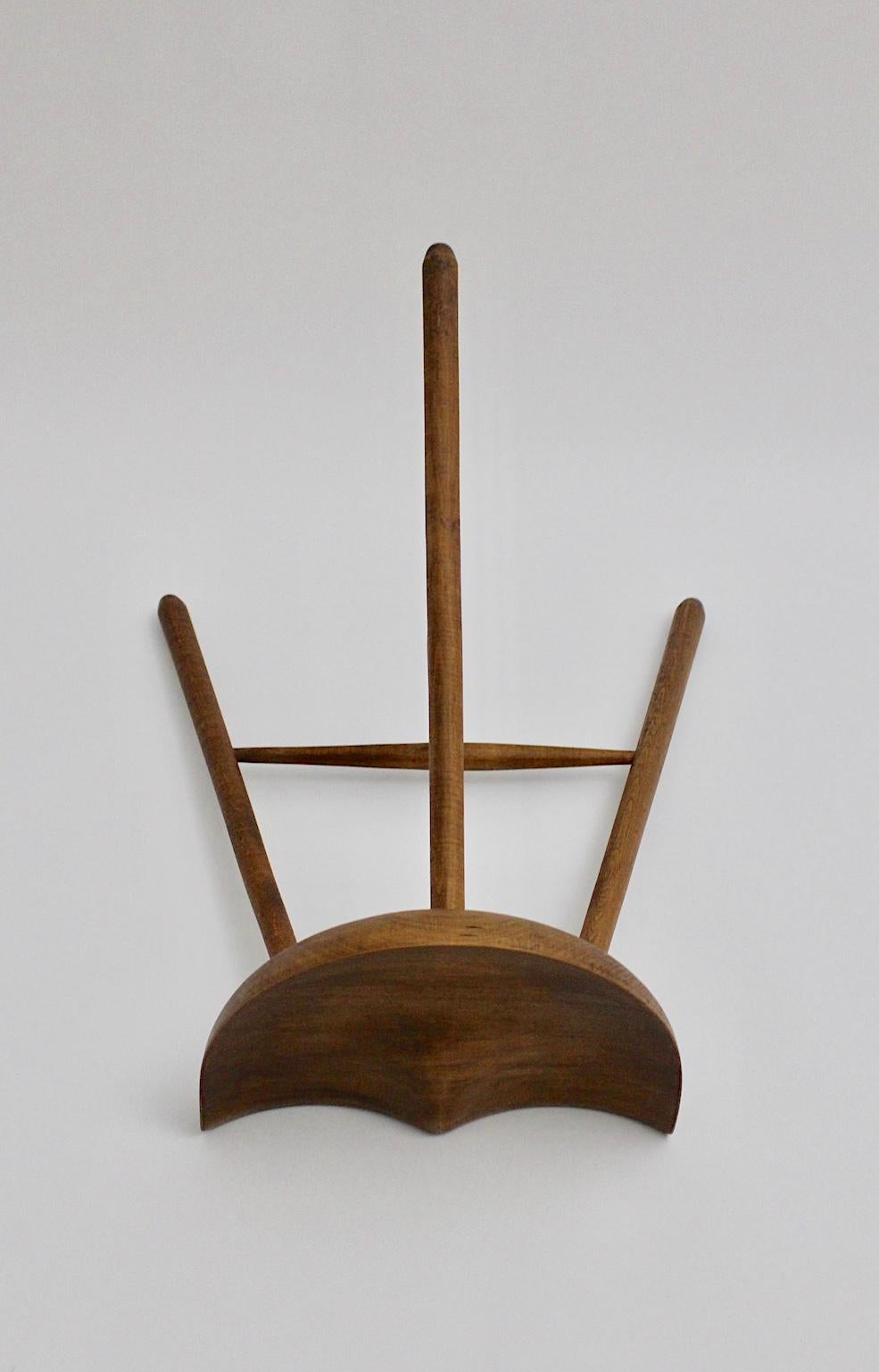 Scandinavian Modern Vintage Brown Teak Stool by Arne Hovmand-Olsen 1960s Denmark For Sale 4