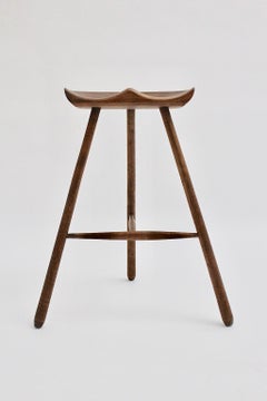 Scandinavian Modern Vintage Brown Teak Stool by Arne Hovmand-Olsen 1960s Denmark