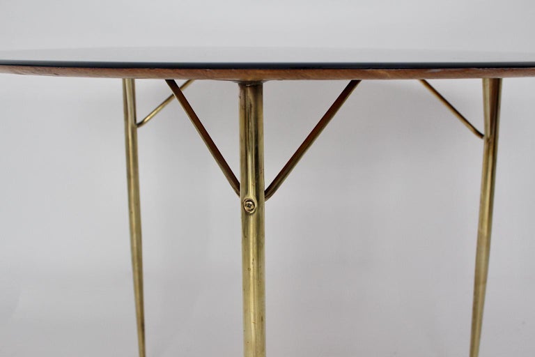 Brass Scandinavian Modern Vintage Dining Table Arne Jacobsen for Fritz Hansen 1950s For Sale