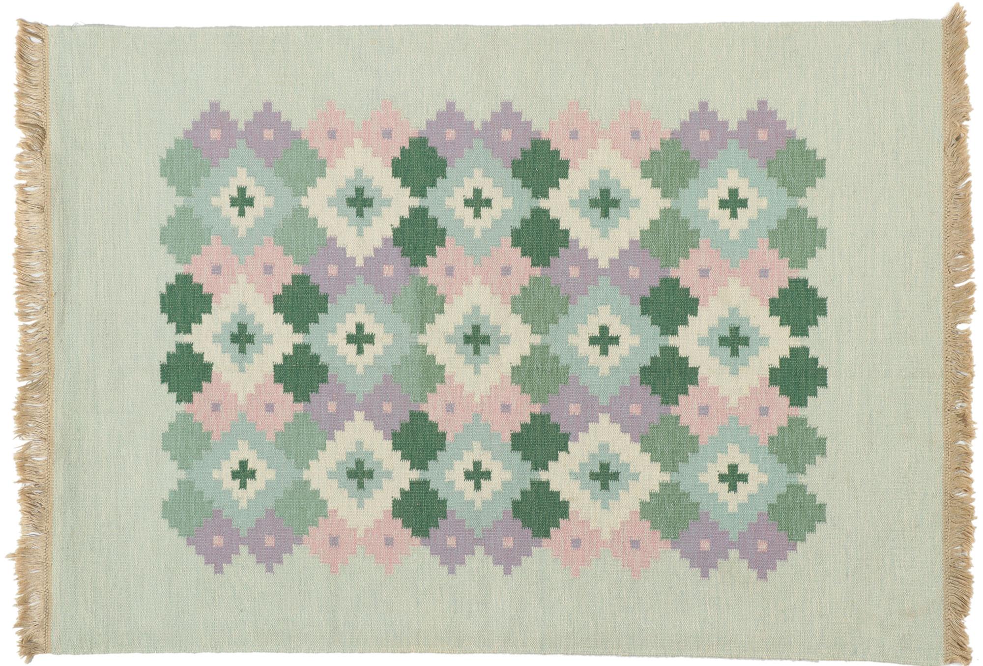 Scandinavian Modern Scandinavian Vintage Grön Swedish Röllakan, Judith Johansson in vendita 2