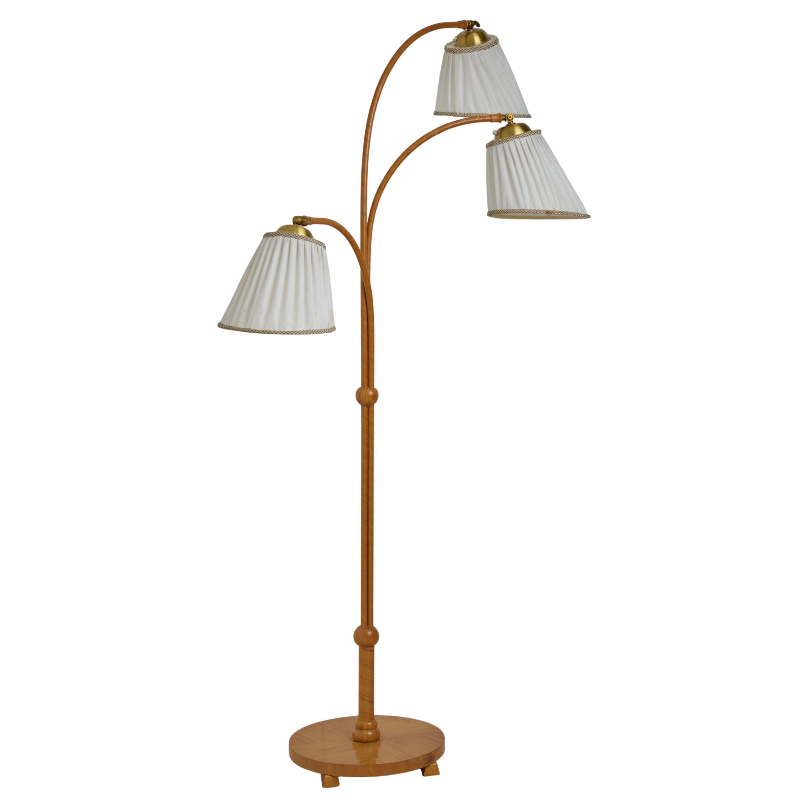 Scandinavian Modern Vintage Swedish Floor Lamp with Three Light Sources