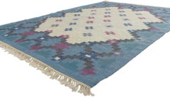 Scandinavian Modern Vintage Swedish Kilim Rollakan Rug by Anne Marie Boberg
