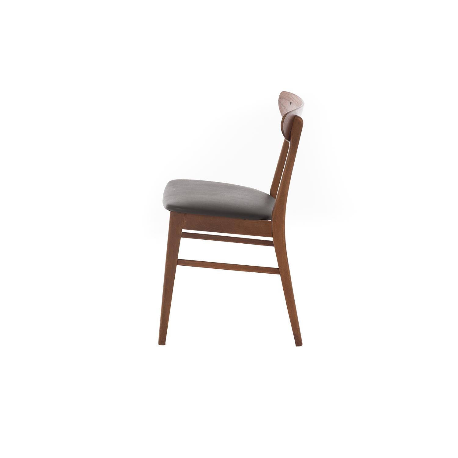 Lacquered Scandinavian Modern Vintage Teak Dining Chairs