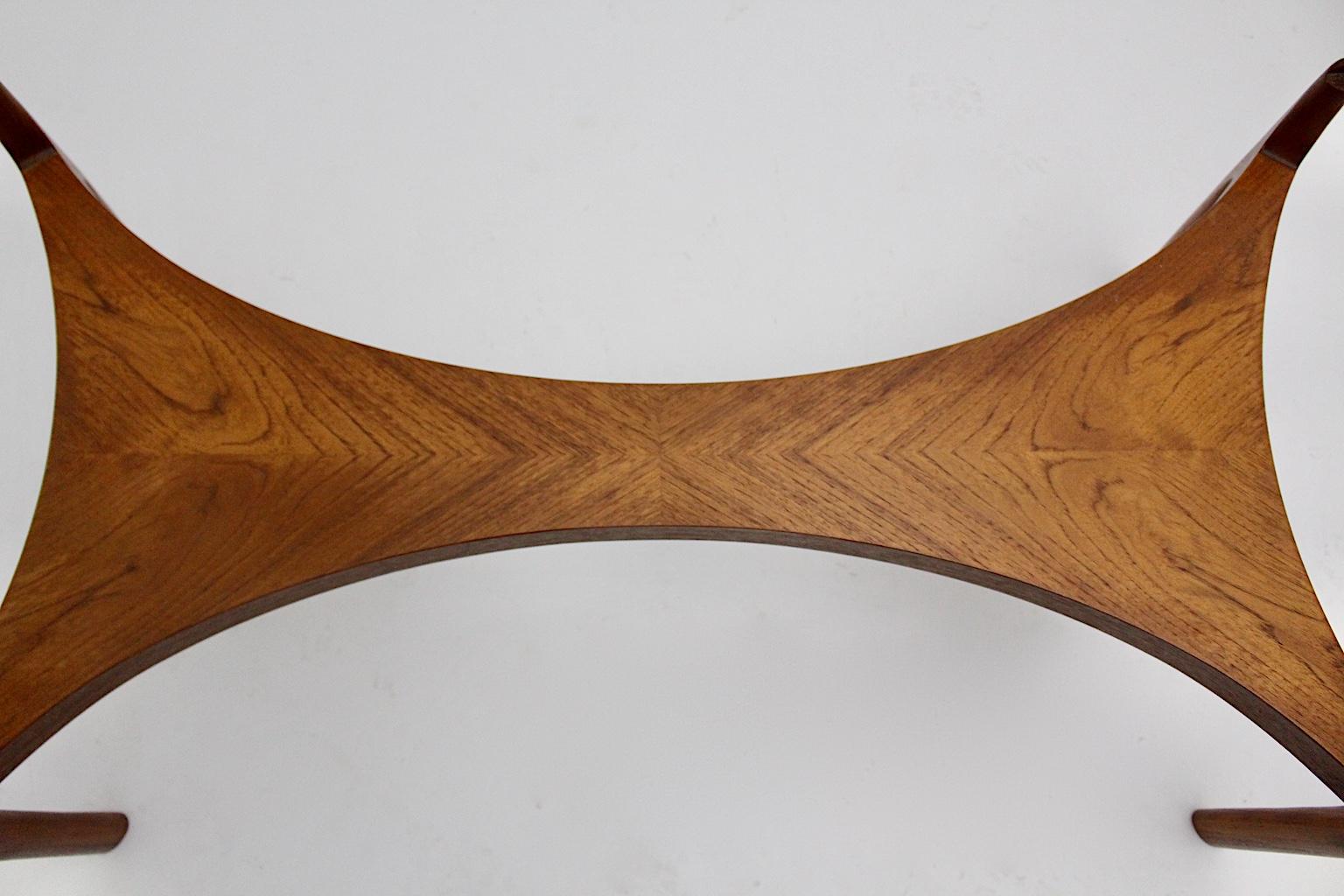 Tavolino in vetro di teak vintage moderno scandinavo di Sven Ellekaer, anni '60 in vendita 12