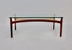 Scandinavian Modern Vintage Teak Glass Coffee Table by Sven Ellekaer, 1960s