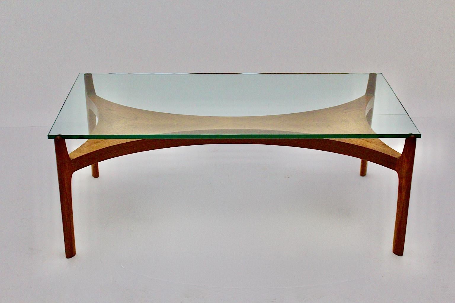 Danish Scandinavian Modern Vintage Teak Glass Coffee Table by Sven Ellekaer, 1960s For Sale