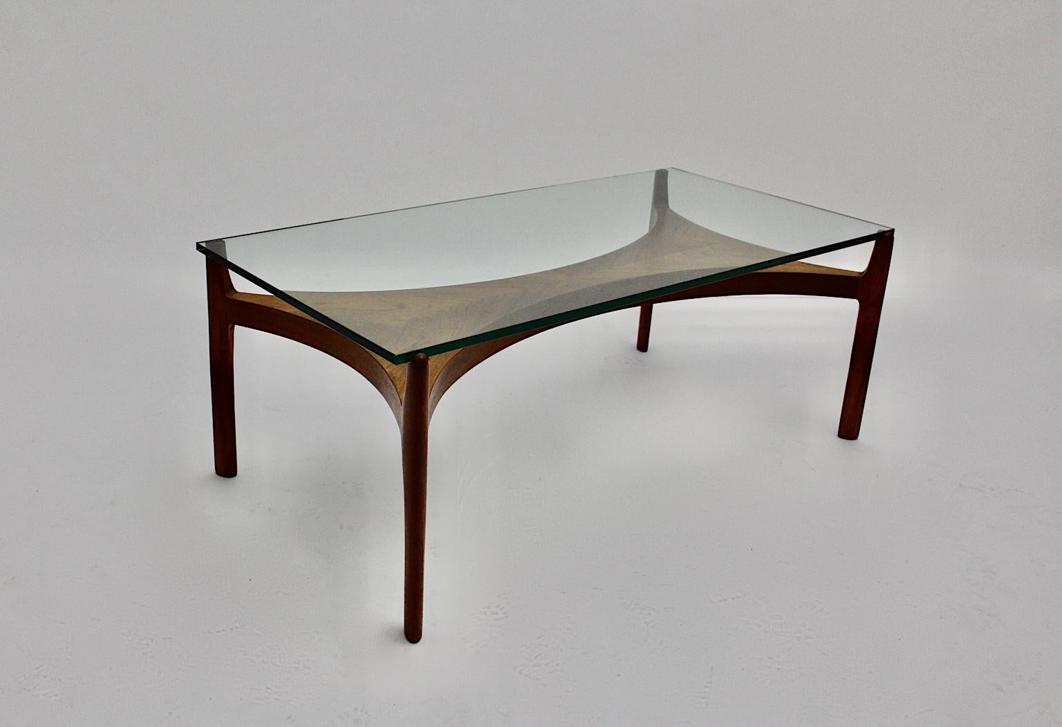 Scandinavian Modern Vintage Teak Glass Coffee Table by Sven Ellekaer, 1960s In Good Condition For Sale In Vienna, AT