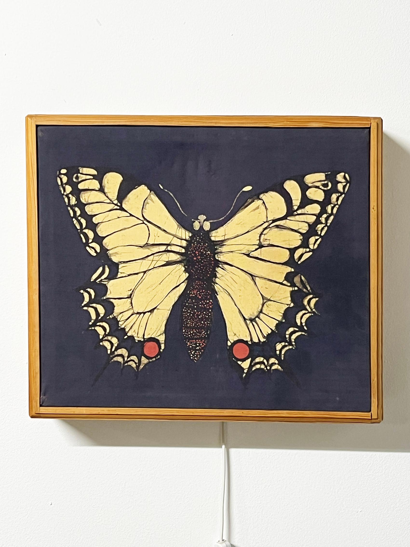 Suédois Lampe murale scandinave moderne en pin et textile, Anonymous, Suède, années 1960 en vente
