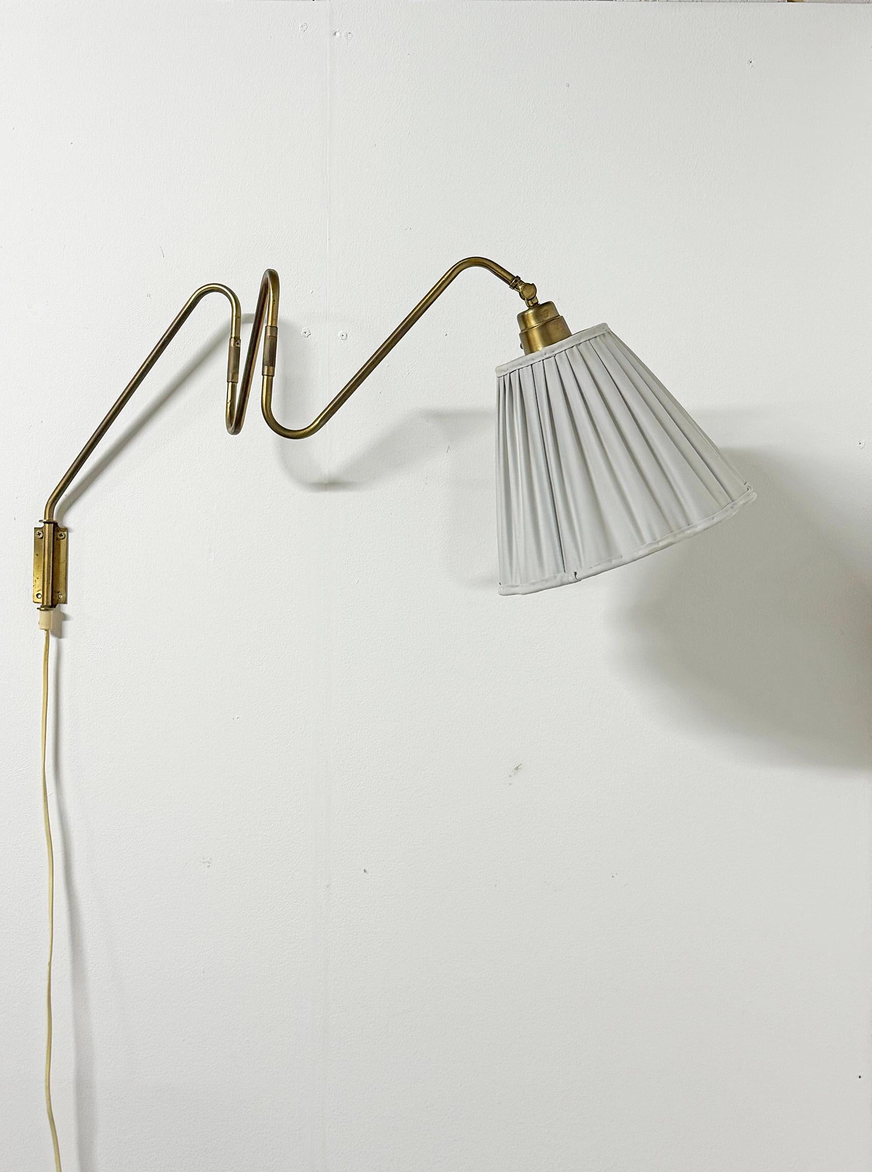 Norvégien The Scandinavian Modern Wall Light en laiton, Norvège ca 1950's en vente