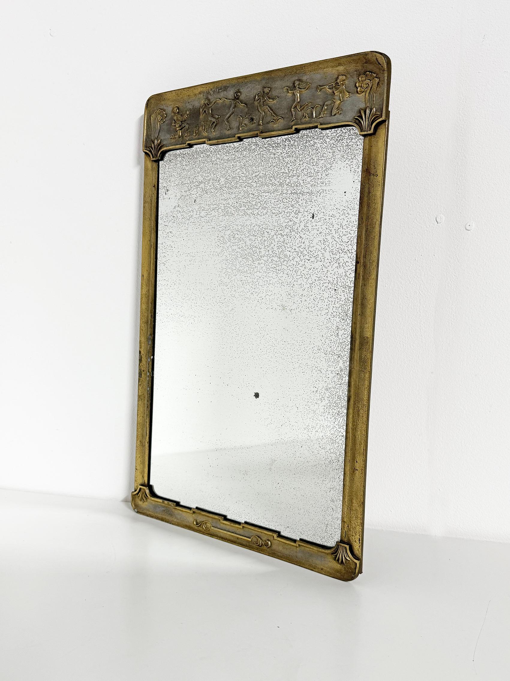 Espejo de pared moderno escandinavo, Stjärnmetall ca 1930s Escandinavo moderno en venta