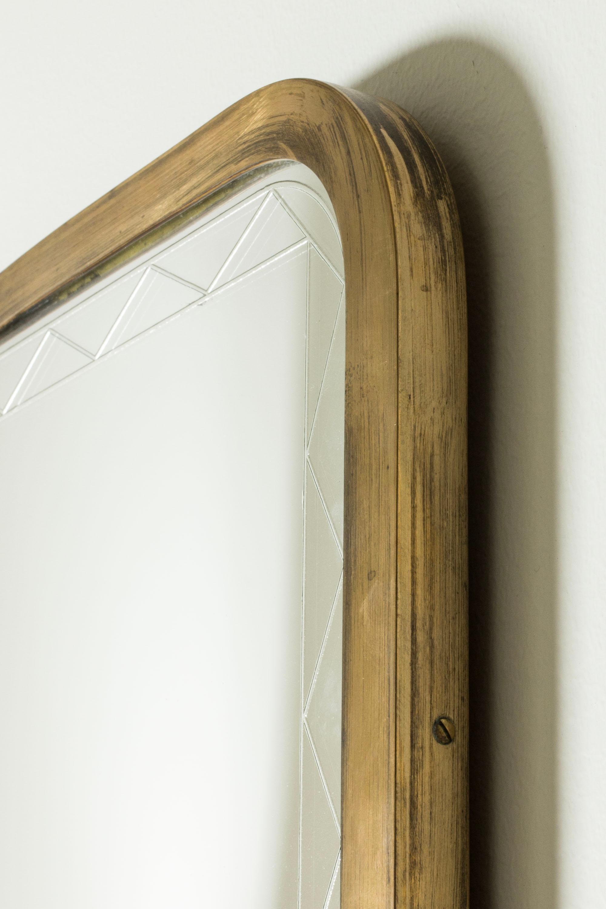 Milieu du XXe siècle Scandinavian Modern Wall Mirror, Sweden, 1940s en vente