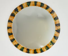 The Modern Scandinavian Wall Mirror with Ceramic Tiles Illums Bolighus, 1960s