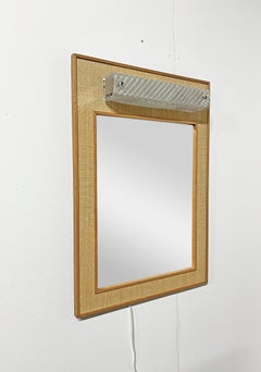 Scandinavian Modern Wall Mirror With Lighting, Fröseke AB Nybrofabriken, 1950's