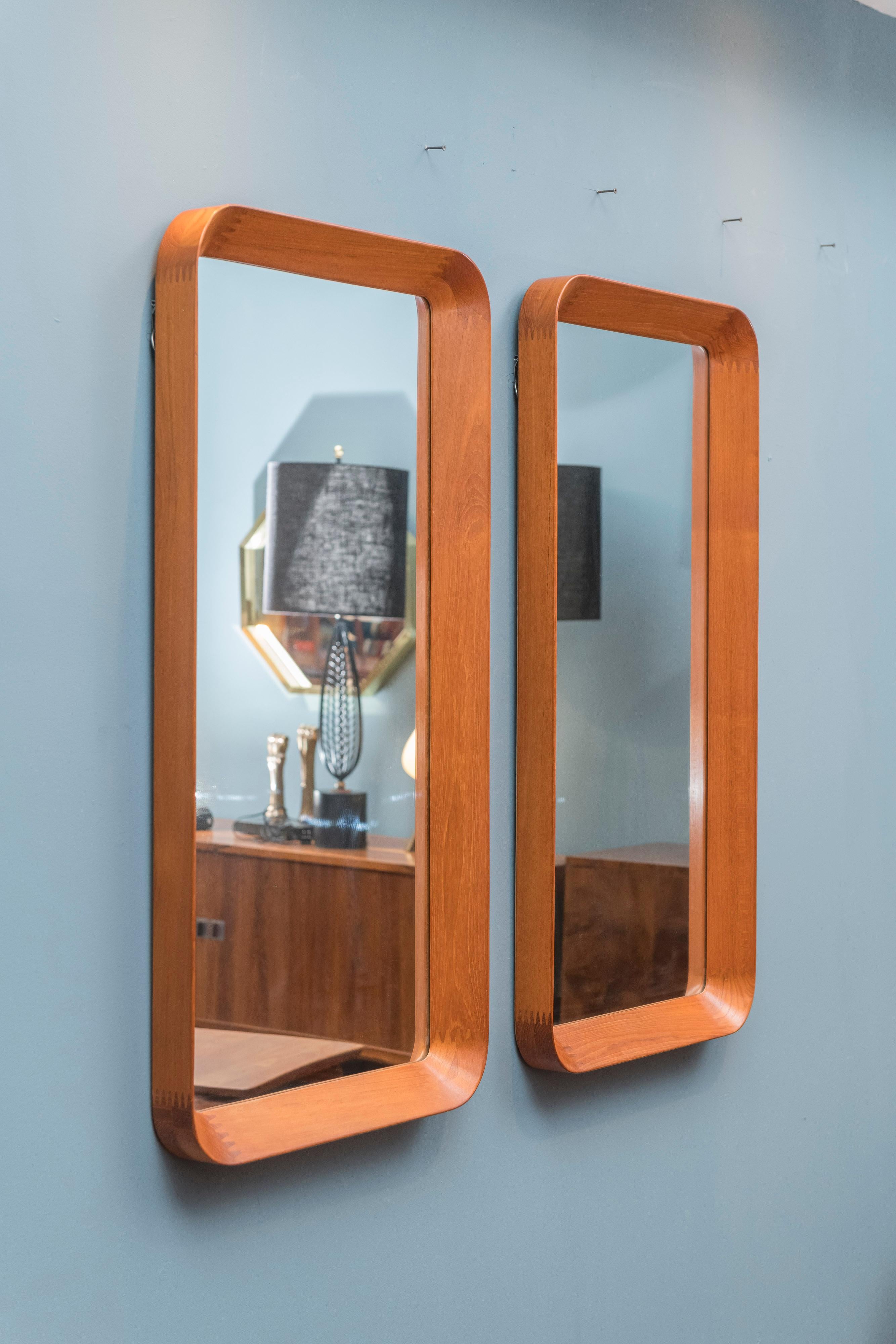 Pair of Scandinavian Modern Wall Mirrors by Pedersen & Hansen 1