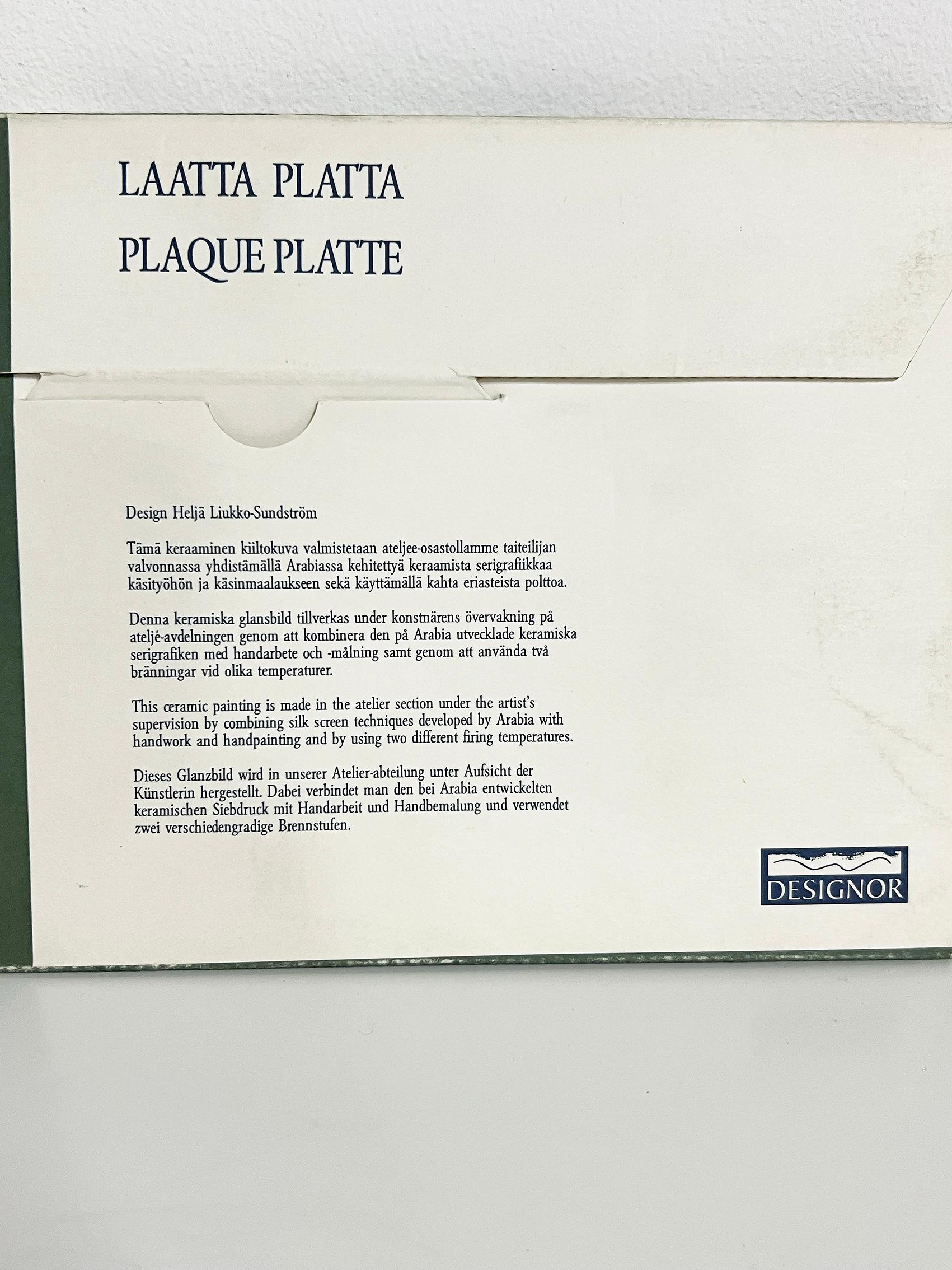 Skandinavische Moderne Wandtafel von Heljä Liukko-Sundström für Arabia -1988 im Angebot 2