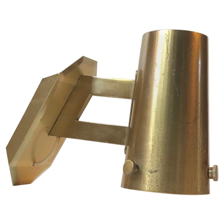 Scandinavian Modern Wall Sconce in Brass, 1960s