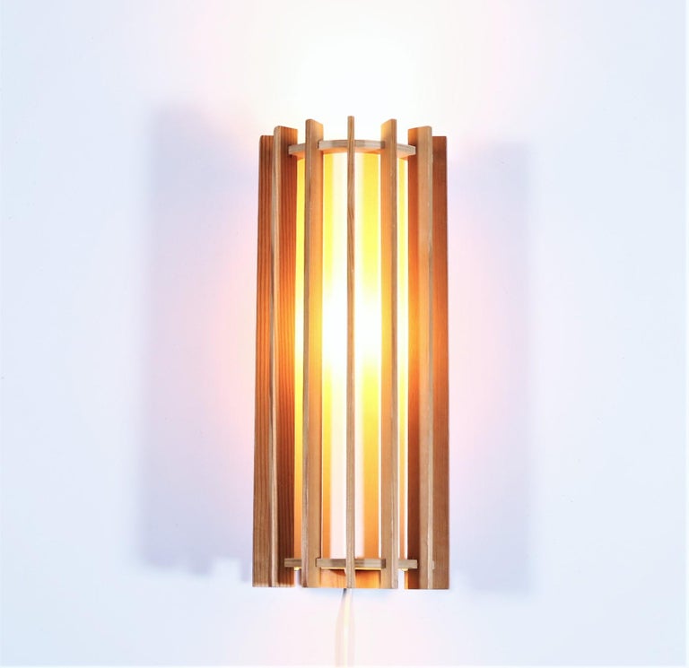 Scandinavian Modern Wall Sconces in Pine Wood by Ib Fabiansen, TEMA I, Fog Morup at 1stDibs - Design Scandinavian Wall Sconce