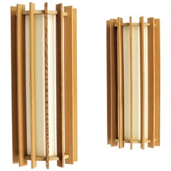 Scandinavian Modern Wall Sconces in Pinewood by Ib Fabiansen, model "TEMA I"