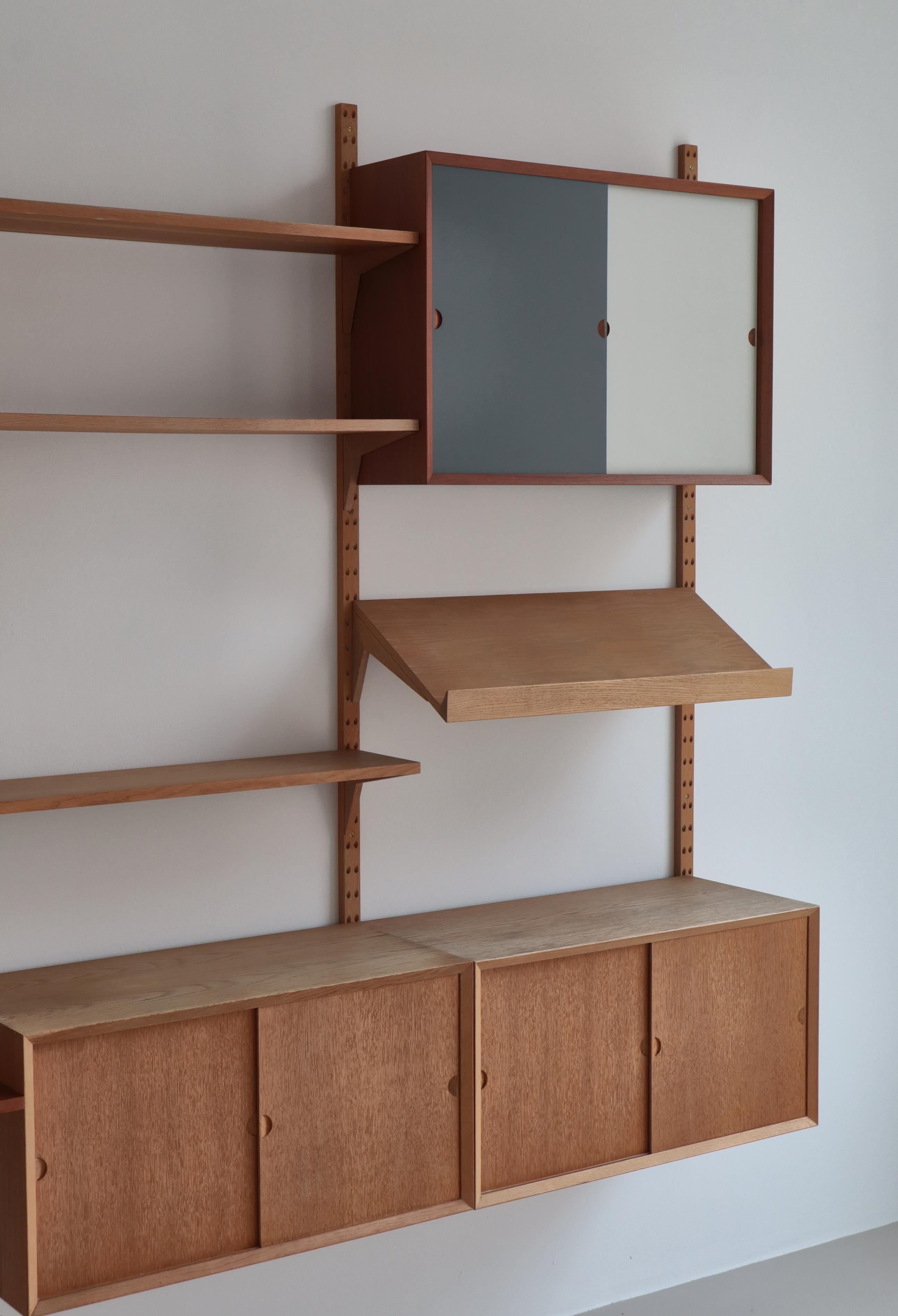 Oak Scandinavian Modern Wall Unit 