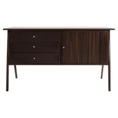 Scandinavian Modern Walnut Console, Denmark, 1950s