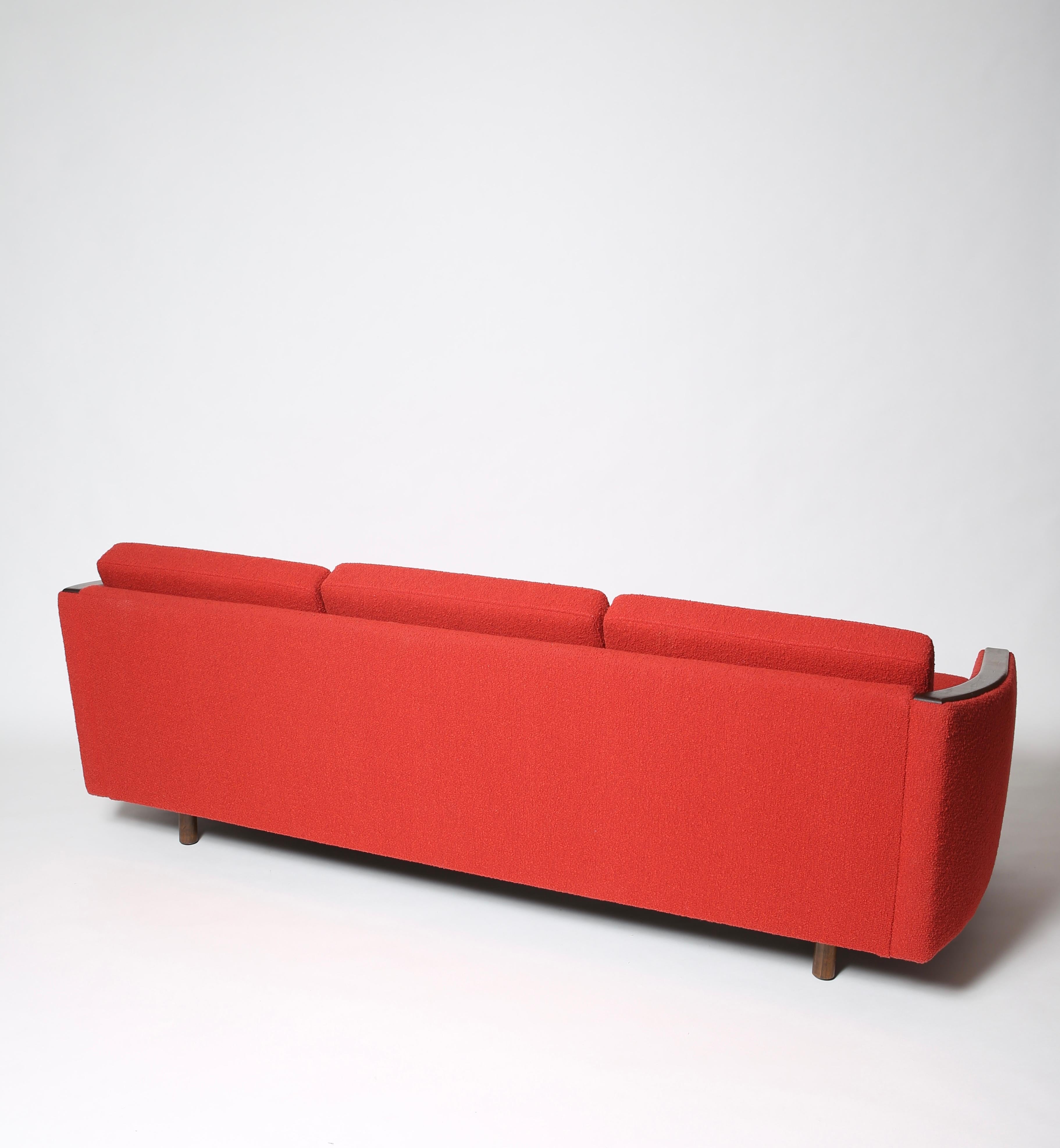 Mid-Century Modern Scandinavian Modern Walnut Paw Sofa