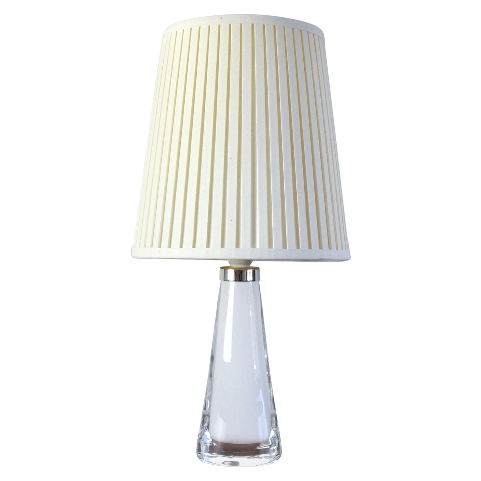 Scandinavian Modern White Glass Table Lamp by Carl Fagerlund for Orrefors For Sale