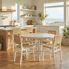 Scandinavian Modern White Painted Dining Chair