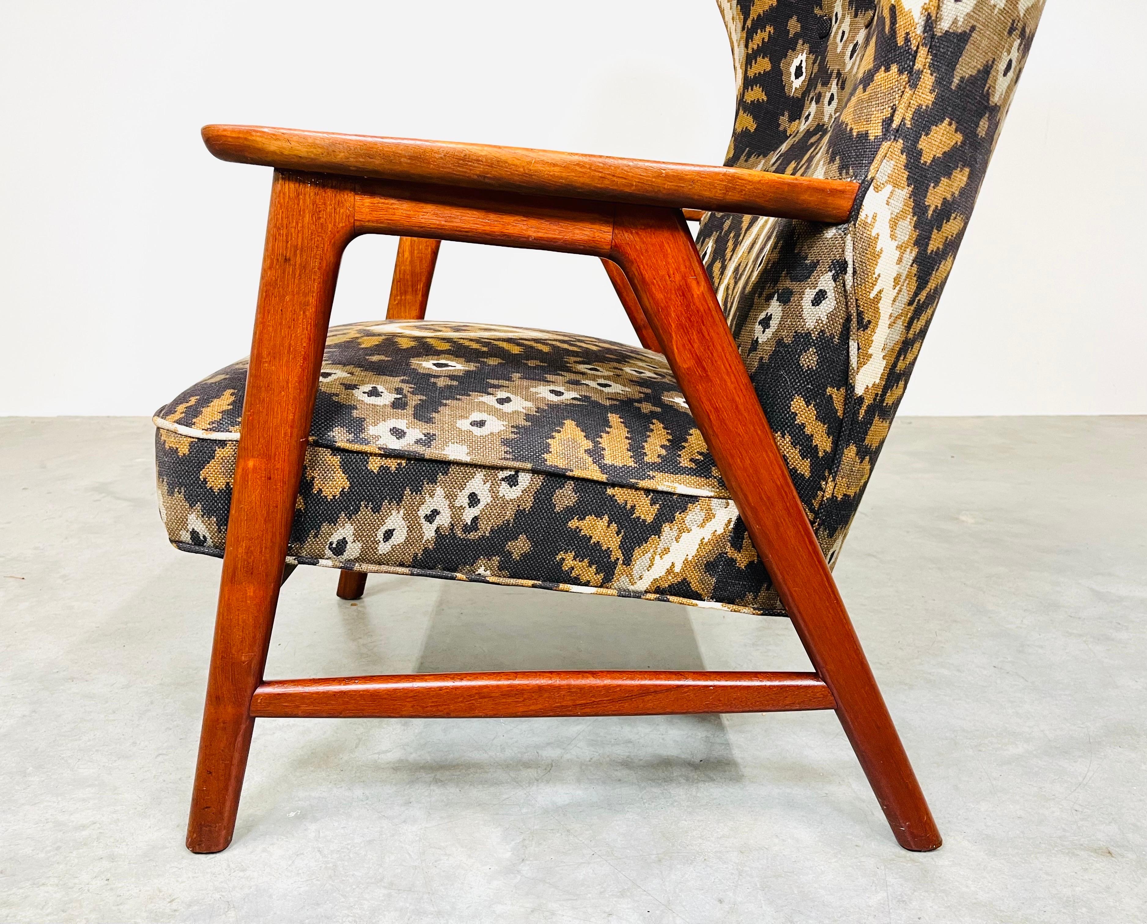 Scandinavian Modern Wingback Lounge Chair After Aksel Bender Madsen  For Sale 6