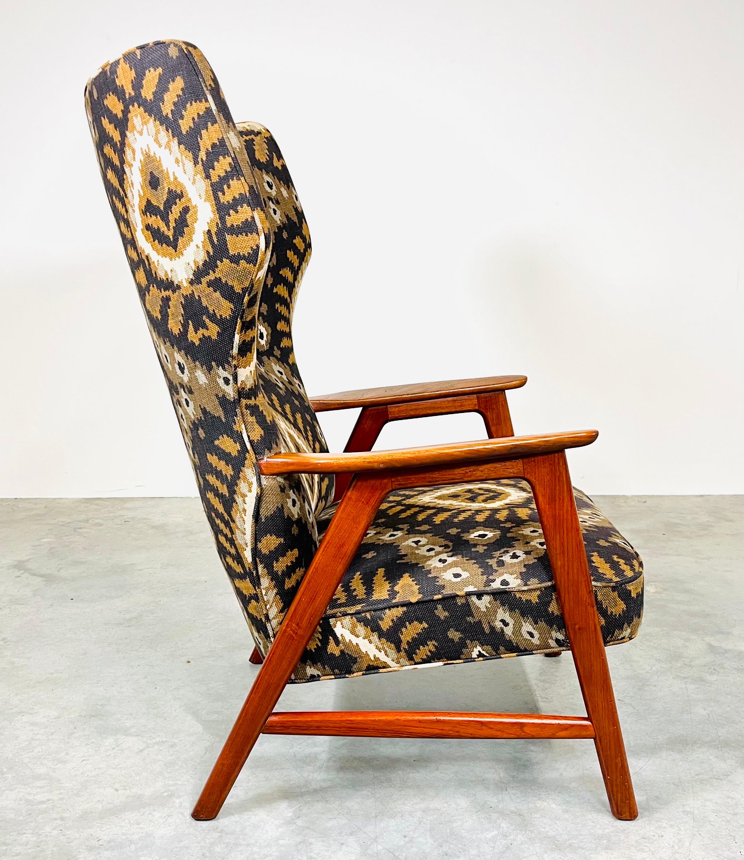 Scandinavian Modern Wingback Lounge Chair After Aksel Bender Madsen  For Sale 1