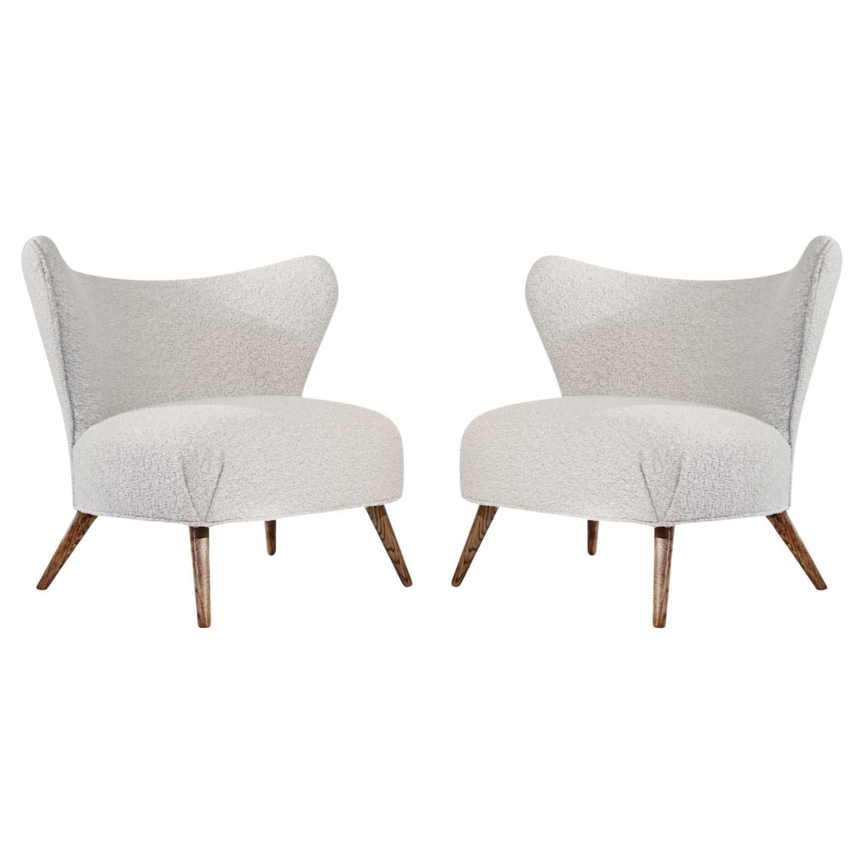 Scandinavian Modern Wingback Lounges, Denmark, C. 1950s For Sale
