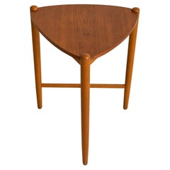 Scandinavian Modern Wood Side Table with Triangular Top, 1960s - 2 Available