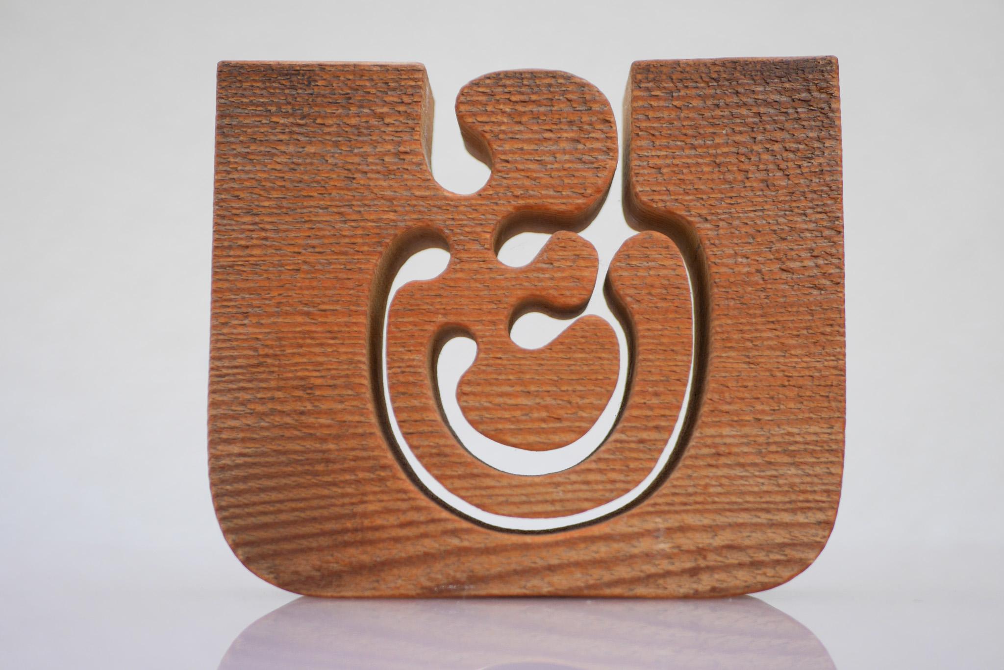 Scandinavian modern Wooden Candleholder by Gunnar Kanevad, Sweden, organic shape For Sale 2