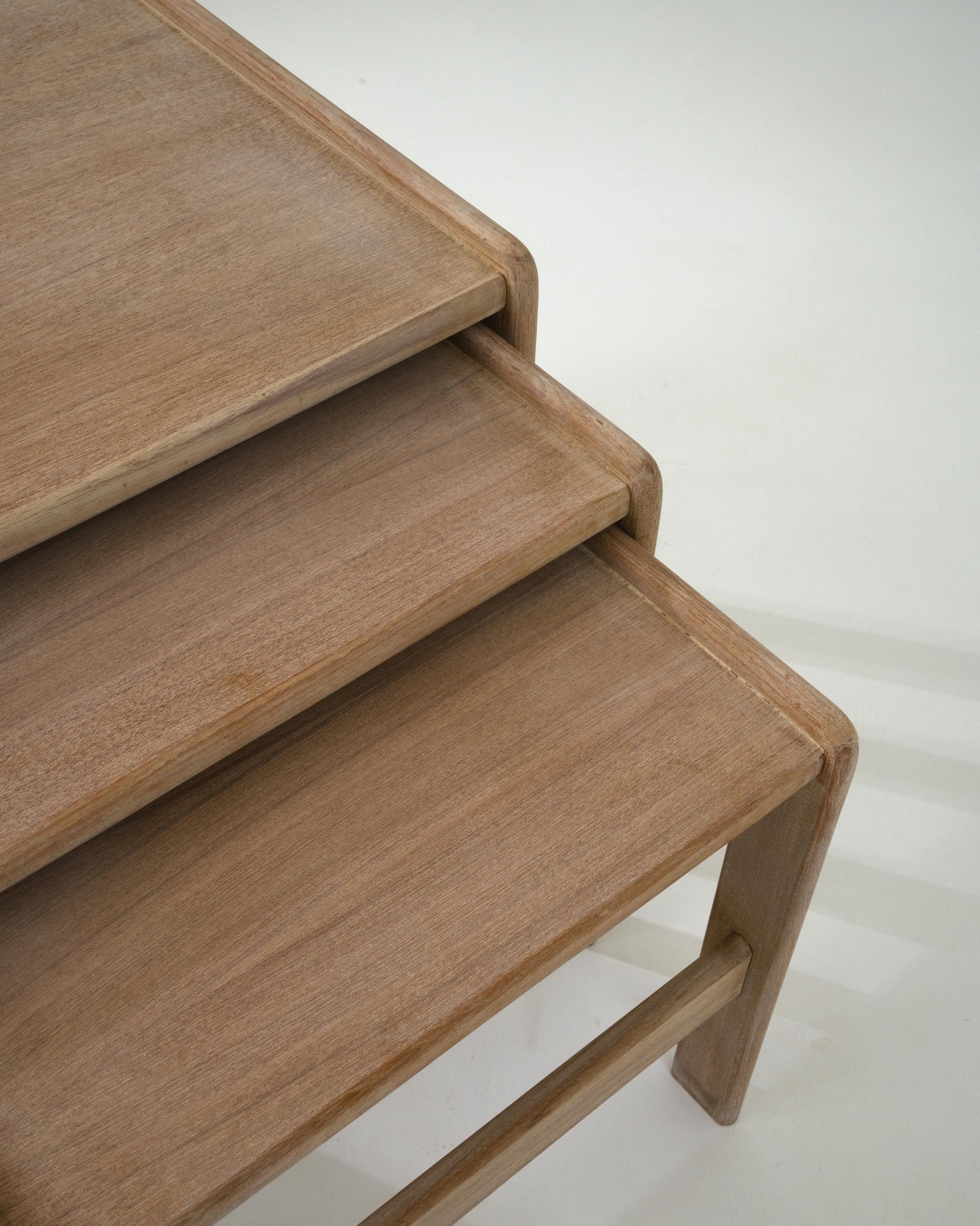 Scandinavian Modern Wooden Nesting Tables For Sale 3