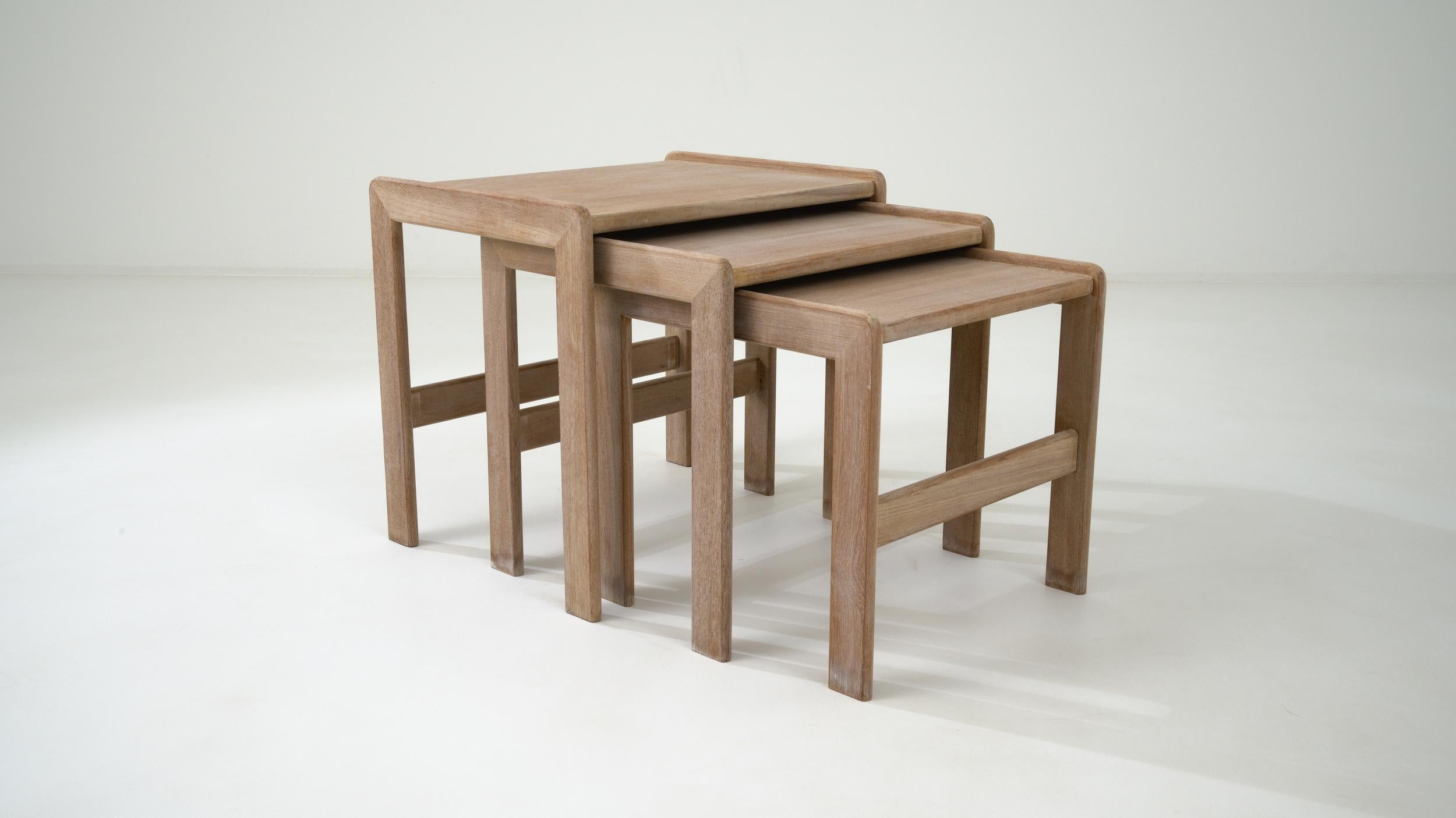 Scandinavian Modern Wooden Nesting Tables For Sale 2