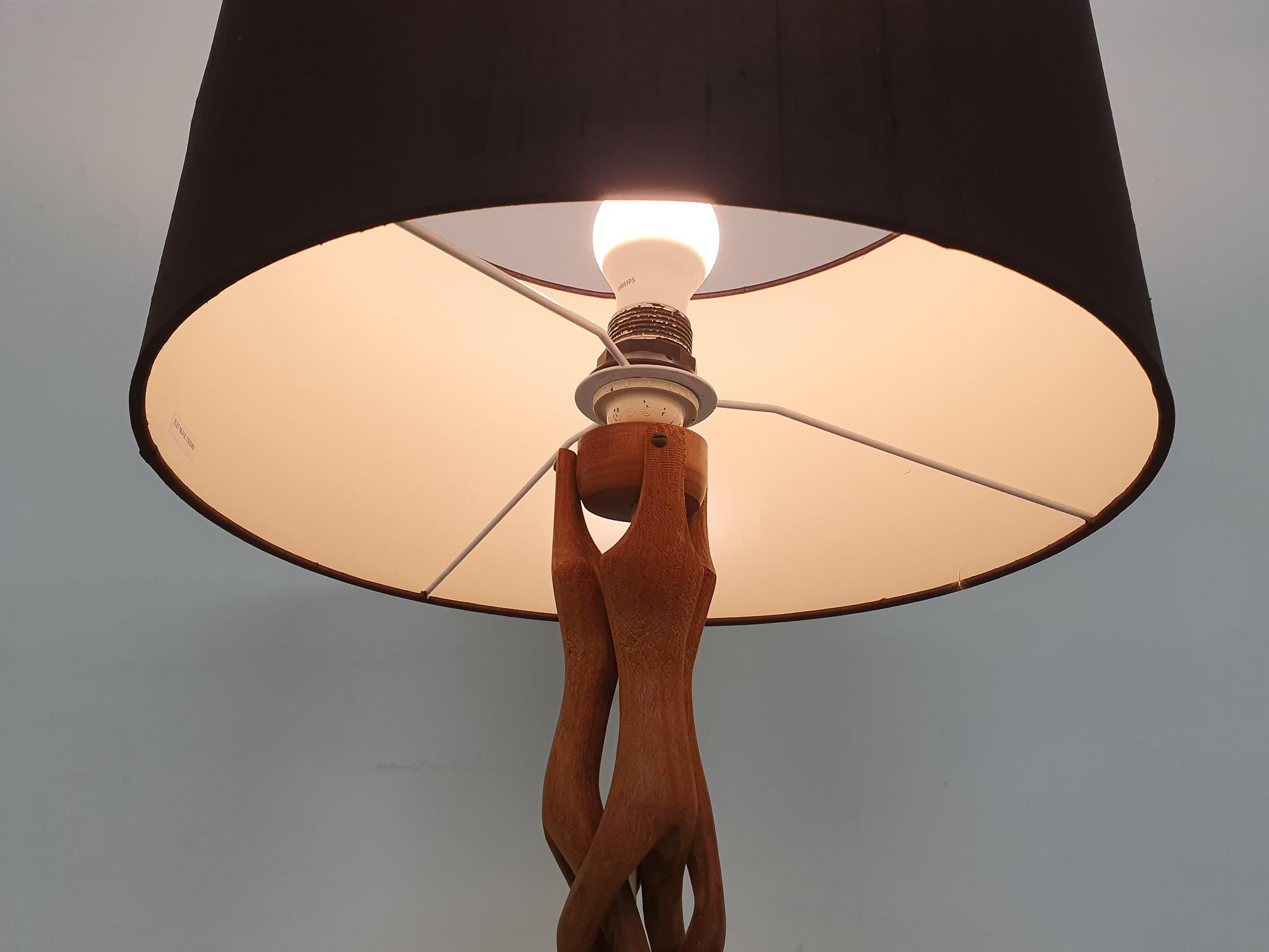 Scandinavian Modern Wooden Table Light, Denmark 1960's 4